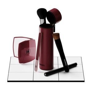 ❤️NEW Chanel ROUGE NOIR #155❤️Brush Set & Mirror Compact❤️Limited Edition NEW